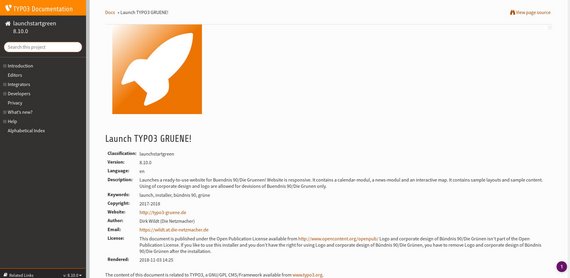 Online-Handbuch "Launch TYPO3 GRUENE!"