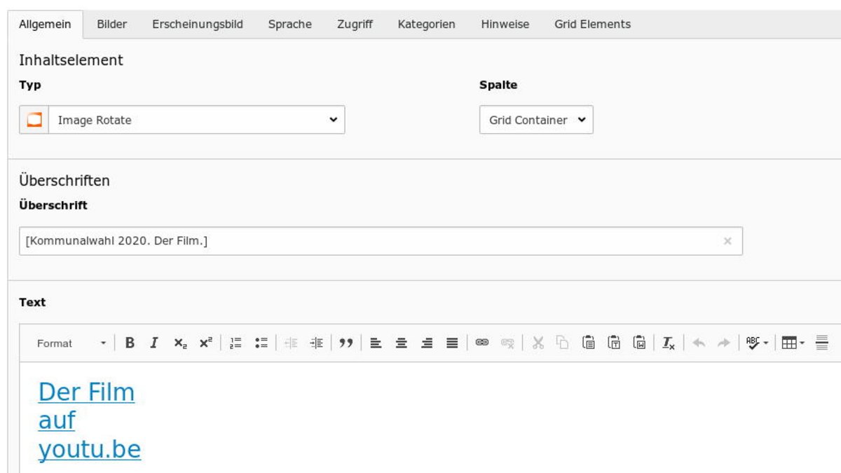 Einfach einzustellen: das neue Inhaltselement "Image Rotate".