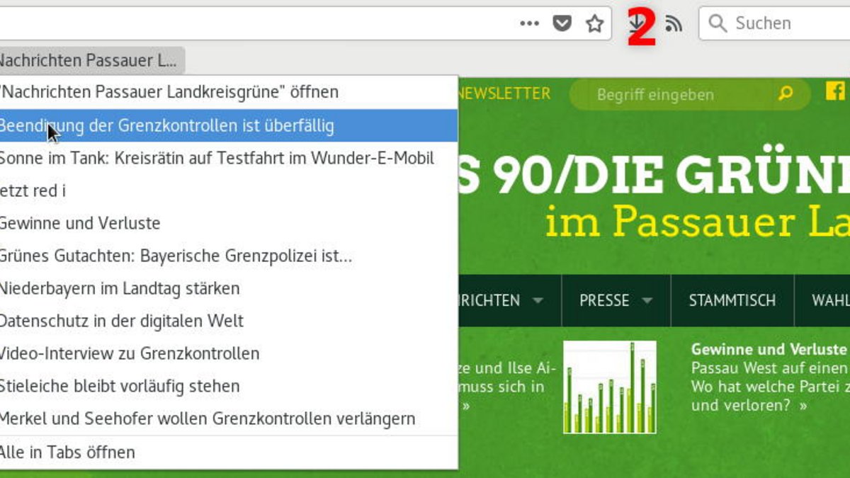 Das RSS-Nachrichten-Feed von TYPO3 GRÜNE