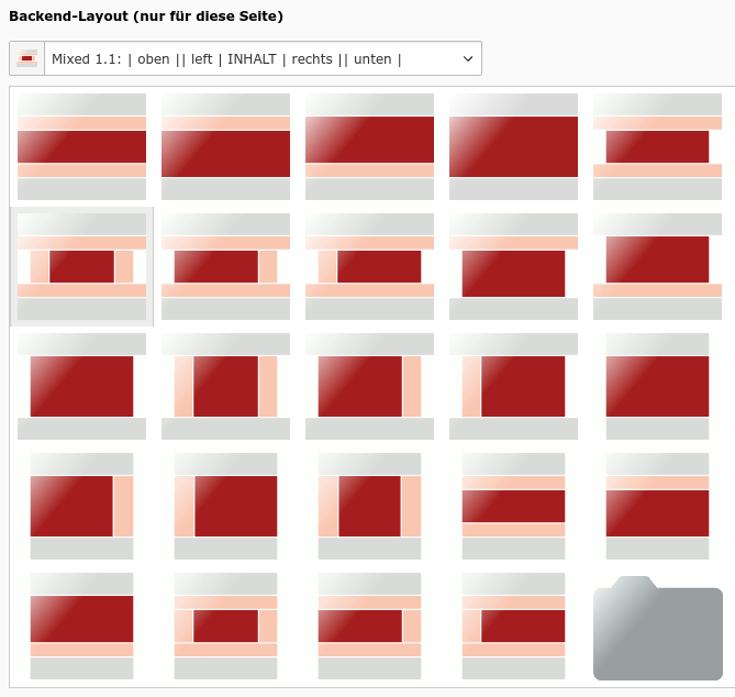 Die Backend-Layouts von TYPO3-GRÜNE