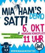 Banner: Mia ham's satt Demo in München 6.10.2018
