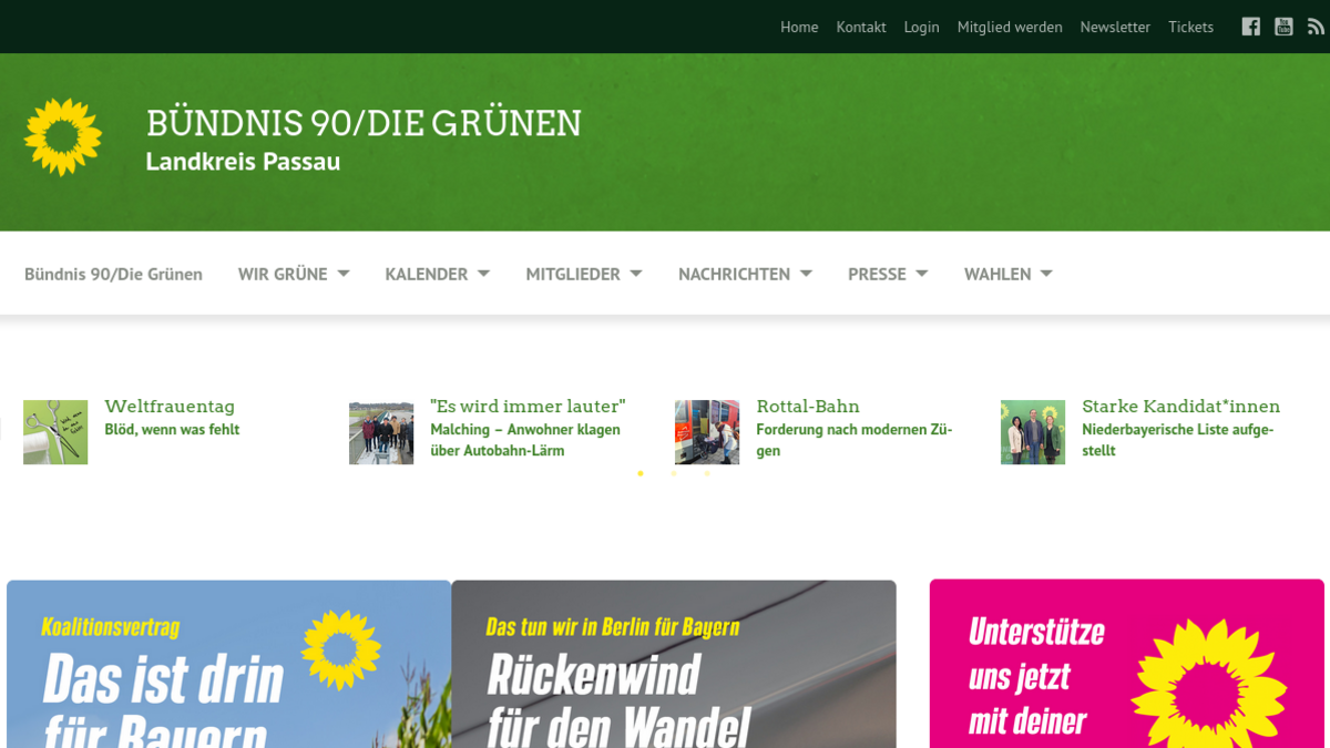 TYPO3 GRÜNE Theme sunflower