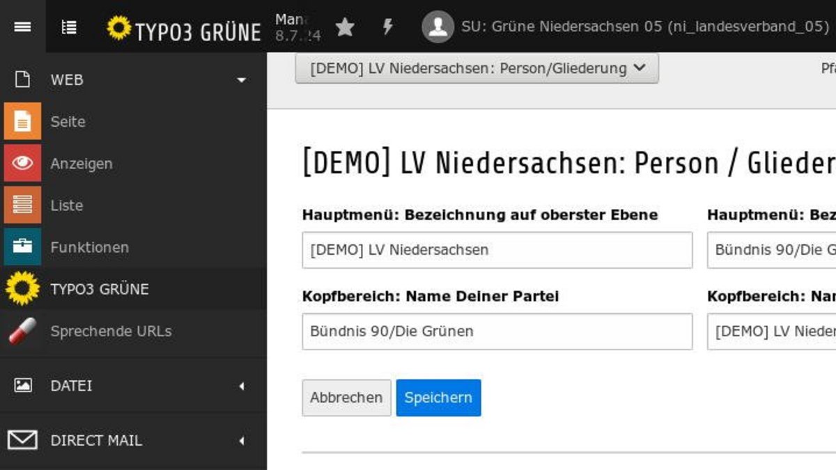 Klaren Kopf behalten: das Modul TYPO3 GRÜNE hilft Dir, den Kopfbereich Eurer Website zu gestalten