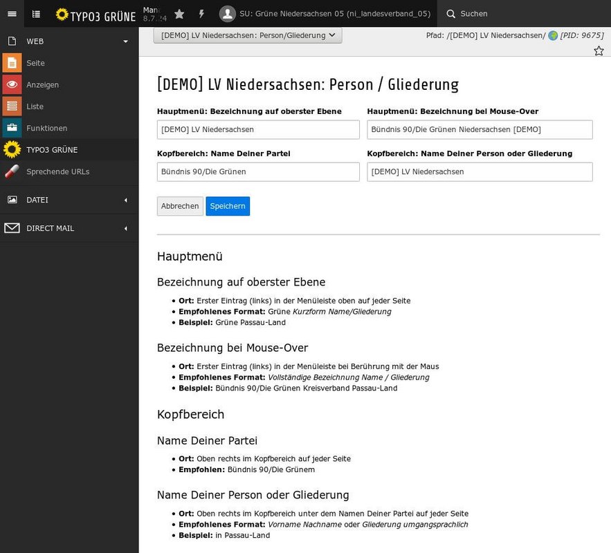Klaren Kopf behalten: das Modul TYPO3 GRÜNE hilft Dir, den Kopfbereich Eurer Website zu gestalten