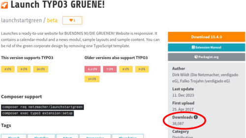 Launch TYPO3 GRÜNE!