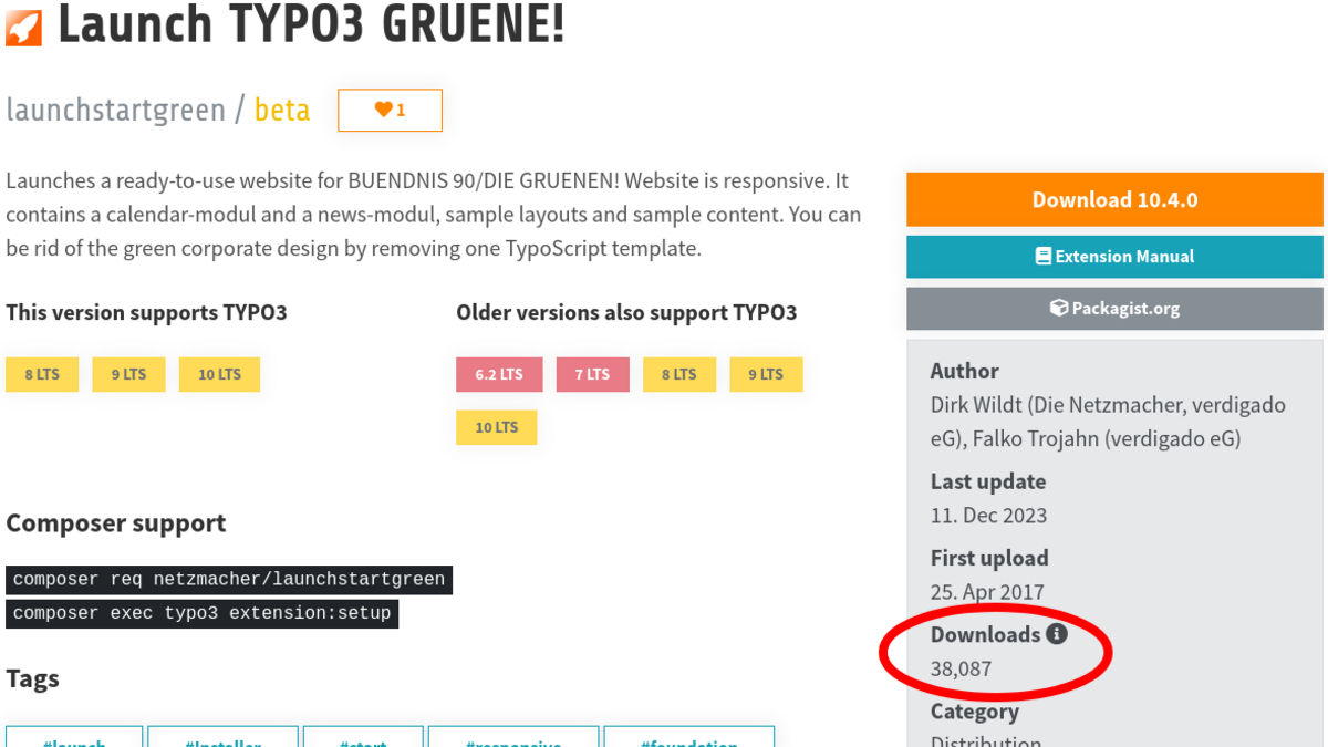Launch TYPO3 GRÜNE!