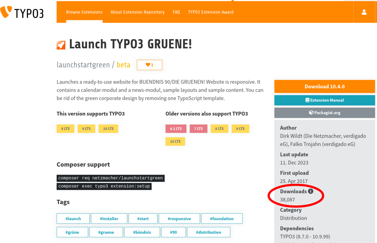Launch TYPO3 GRÜNE!