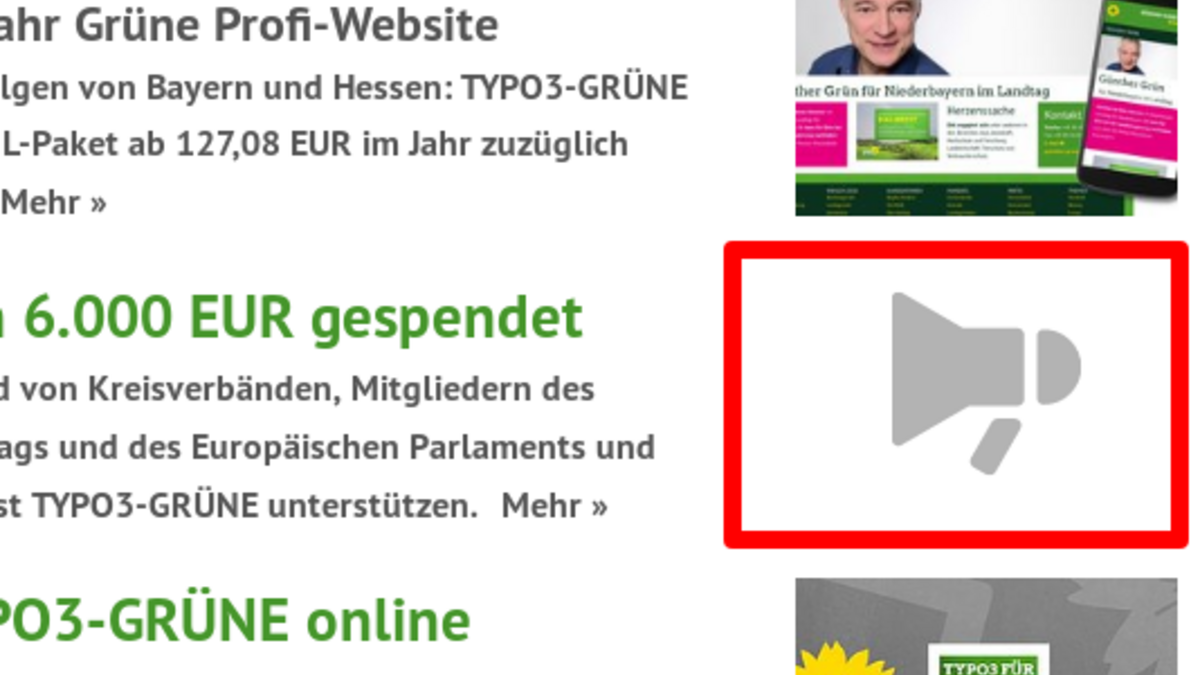 TYPO3 GRÜNE: Fehlt ein Bild, erscheint jetzt ein Symbol-Foto