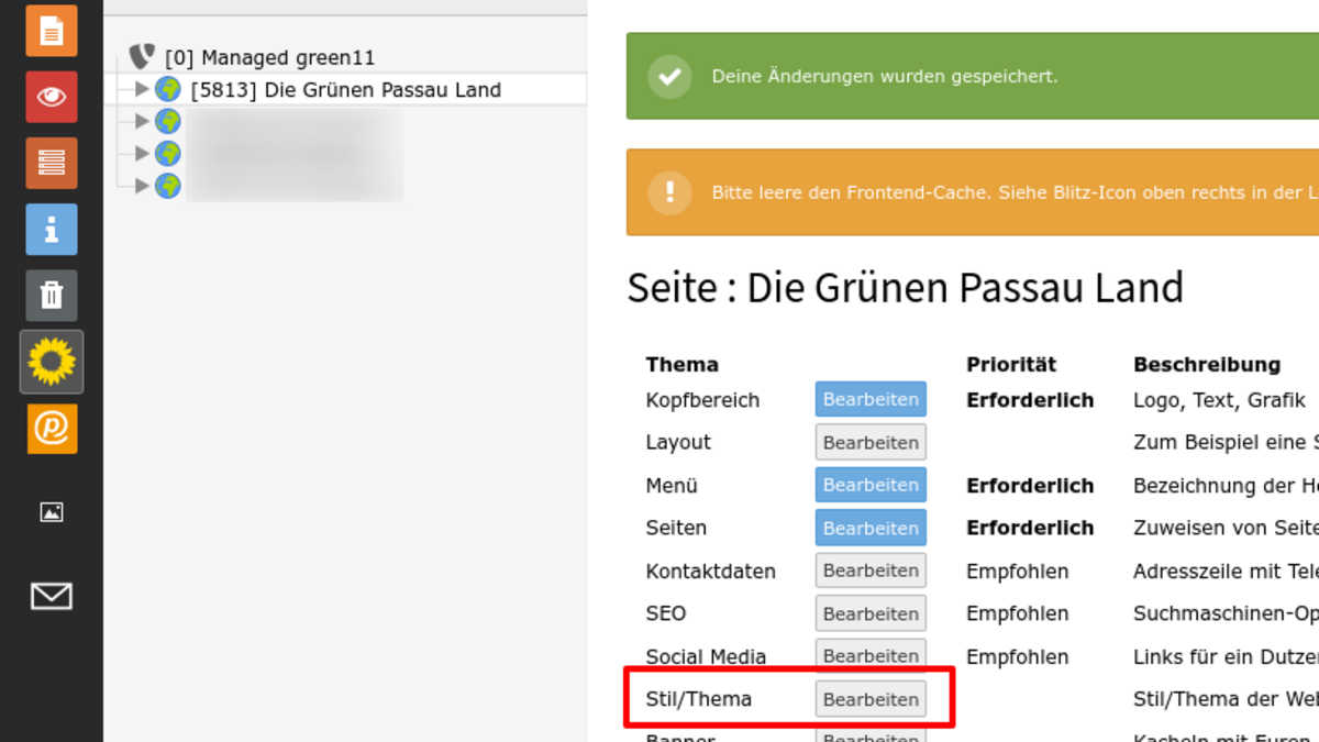 Web-Modul "Meine Website"