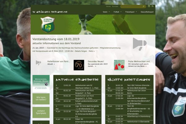 Mit TYPO3 GRÜNE OPEN SOURCE gemacht: Die neue Website von SV Grün-Weiß Bergfelde. Die Erweiterung TYPO3 GRÜNE (startgreen) wurde entfernt und damit auch das Corporate Design von Bündnis 90/Die Grünen. 