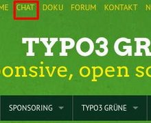 TYPO3 GRÜNE: Schneller Weg zum Chat-Room über die Top-Navigation