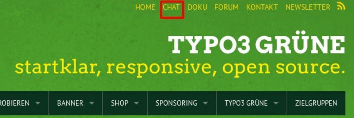TYPO3 GRÜNE: Schneller Weg zum Chat-Room über die Top-Navigation