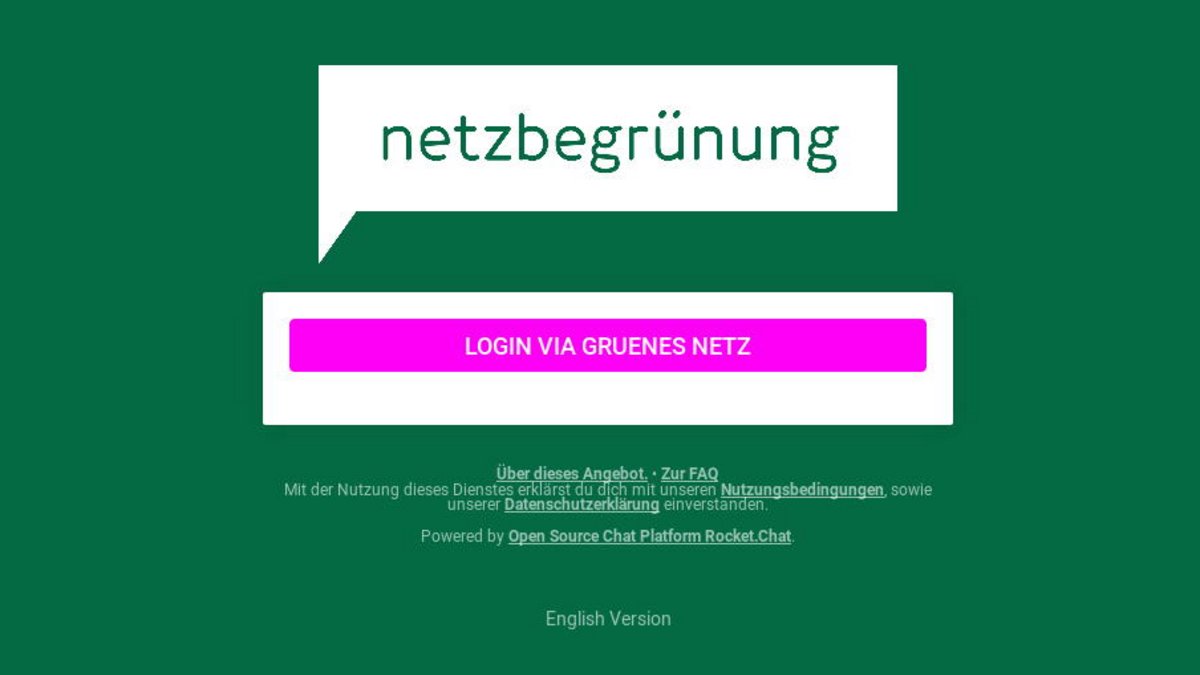 TYPO3 GRÜNE: Login des Chat-Room mit Deinen Grünen Zugangsdaten