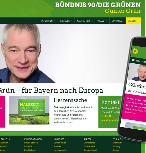TYPO3-Paket Europa: Website für Grüne Kandidat*innen