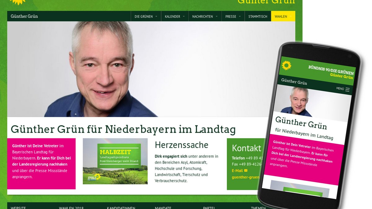 TYPO3 Grüne: Website für Grüne Kandidat*in (Beispiel)