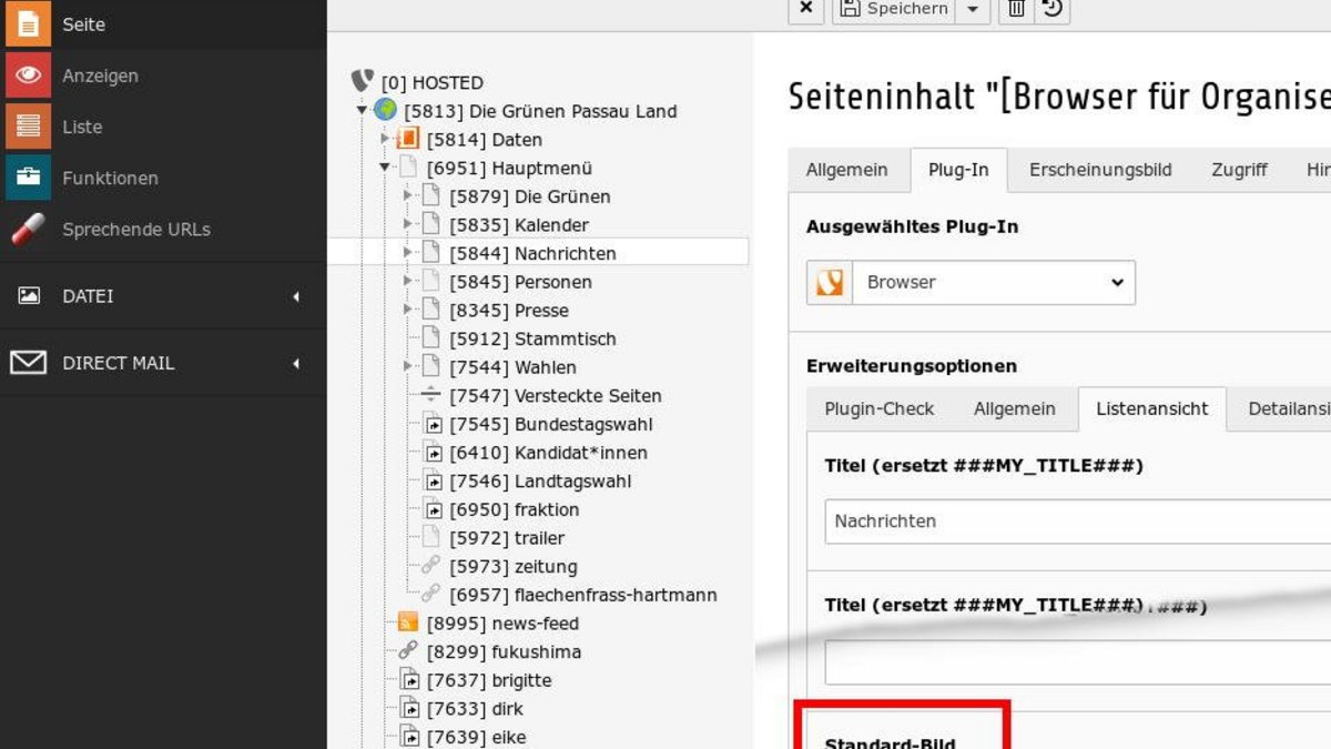 TYPO3 GRÜNE: Das neue Feature Symbol-Foto kann mit einem Klick deaktiviert werden